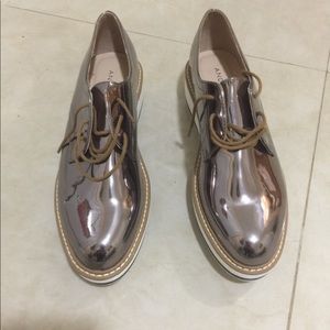 2017 French fashion week metallic loafers $120.